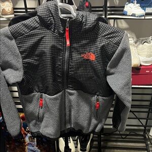 The North Face Black and Gray Checkered Jacket size medium 10/12 year old